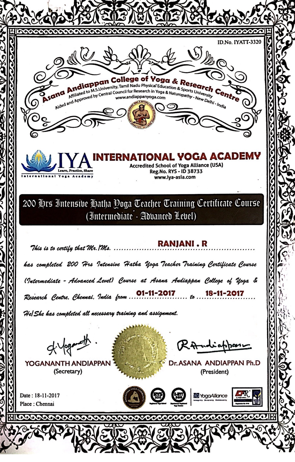 RYT 200: Hatha Yoga Teacher Training